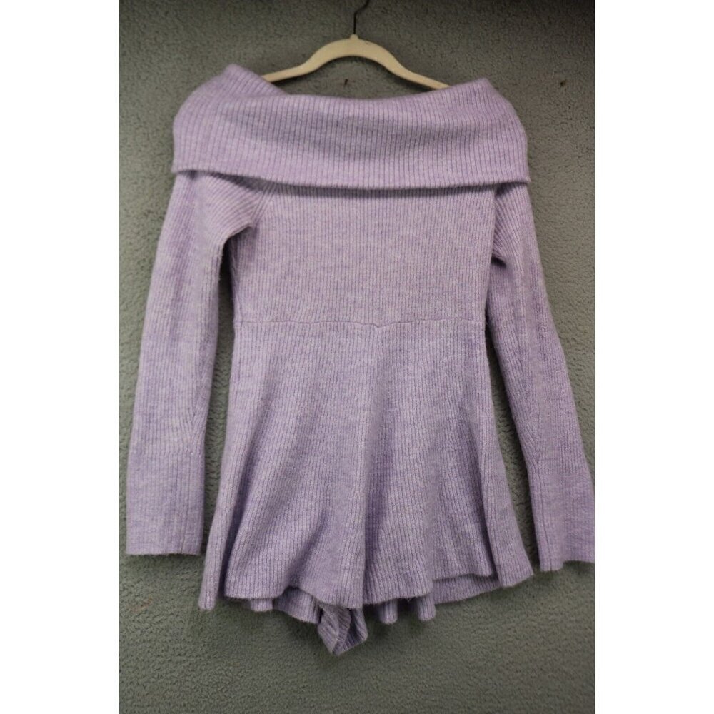 Urban Outfitters Long Sleeve Grace Off the Shoulders Sweater Romper-Size Medium